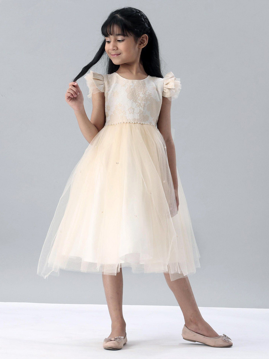 

Mark & Mia Girls Fit & Flare Dress, Cream