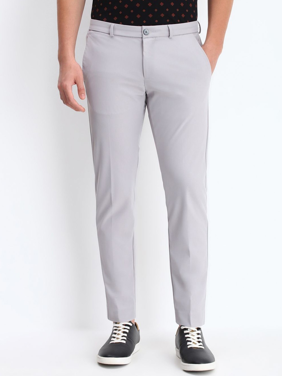 

Allen Solly Men Mid-Rise Trousers, Grey