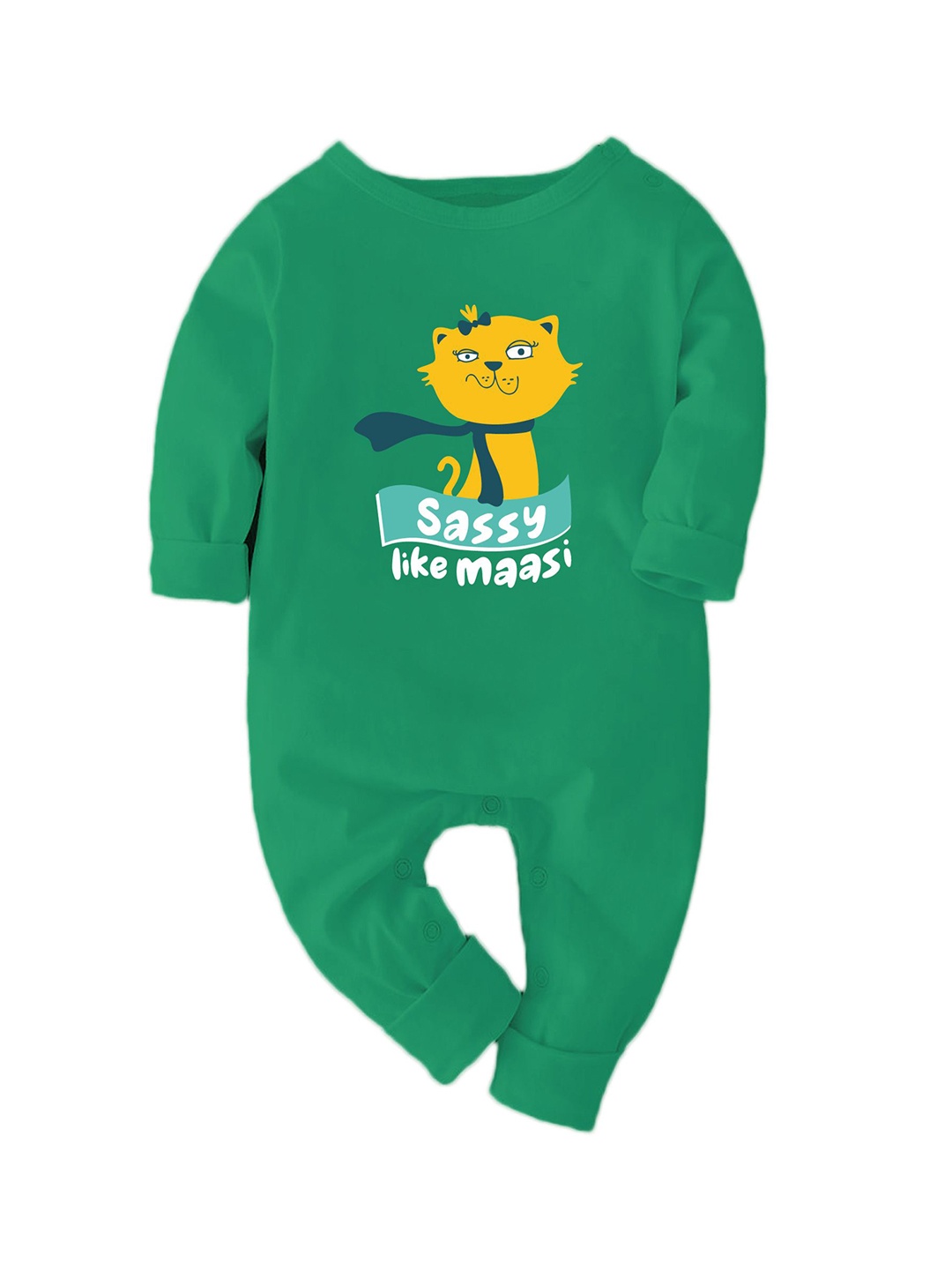 

Zeezeezoo Infants Sassy Like Masi Printed Pure Cotton Romper, Green