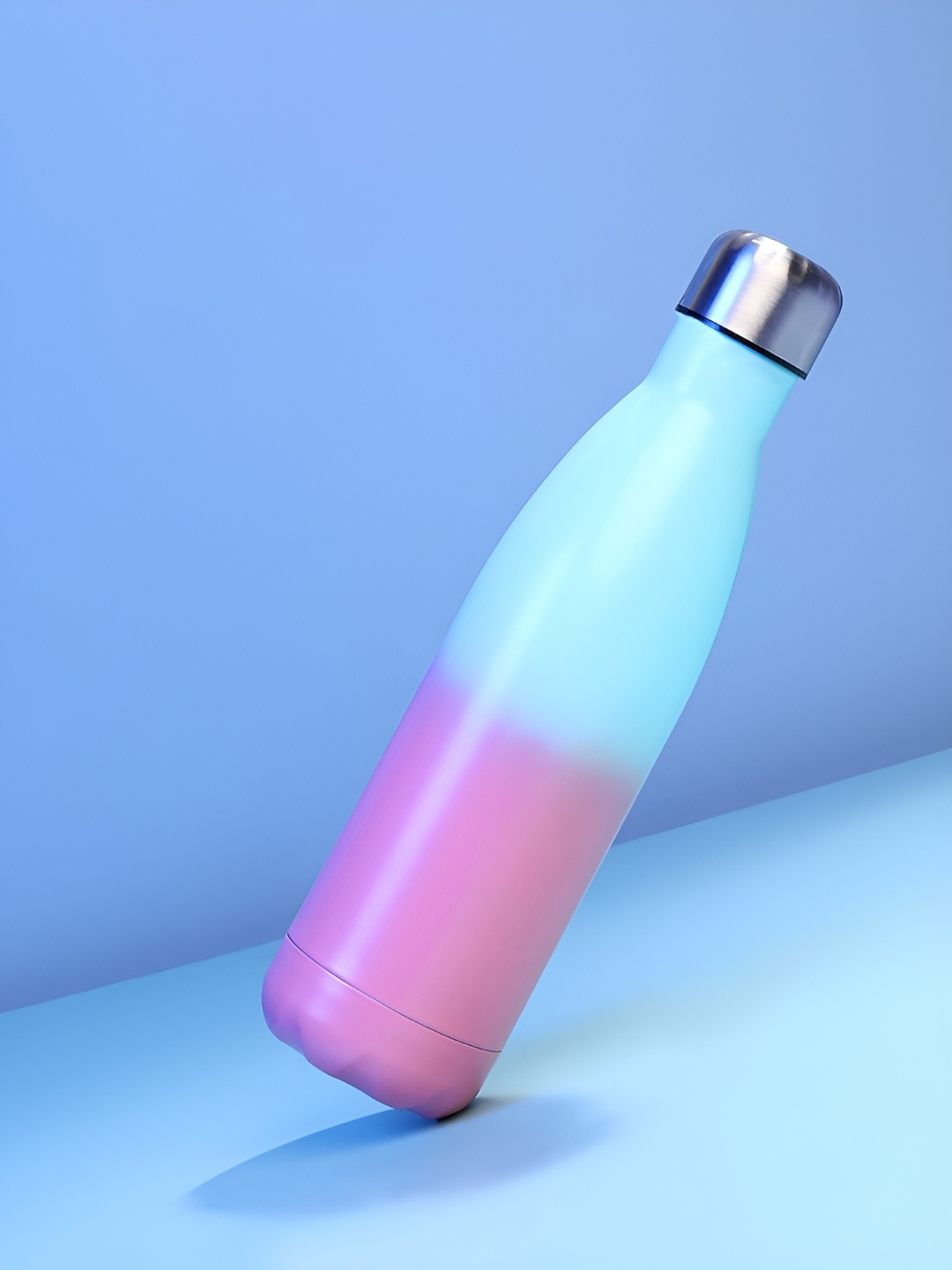 

Bonhomie Blue & Pink Stainless Steel Colourblocked Water Bottle 500ml