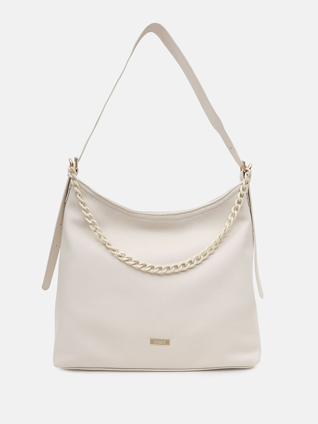 

Kazo Women Textured Solid Half Moon Shoulder Bag, Off white