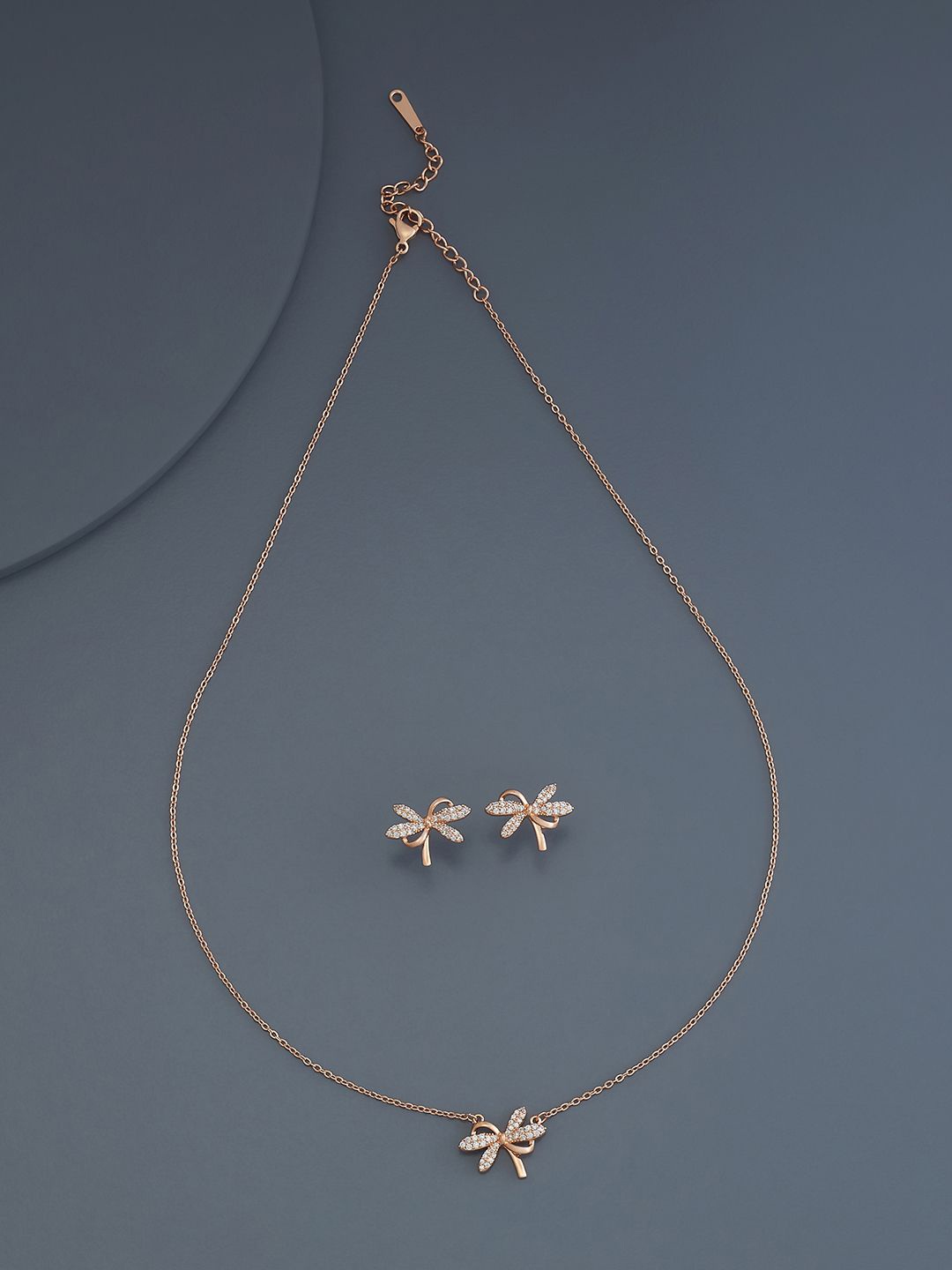 

Kushal's Fashion Jewellery Rose Gold-Plated Cubic Zirconia-Studded Jewellery Set