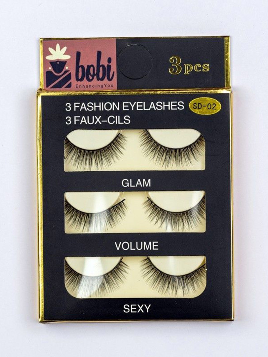 

BOBI Set Of 3 EnhancingYou Faux Mink Eyelashes - SD02, Black
