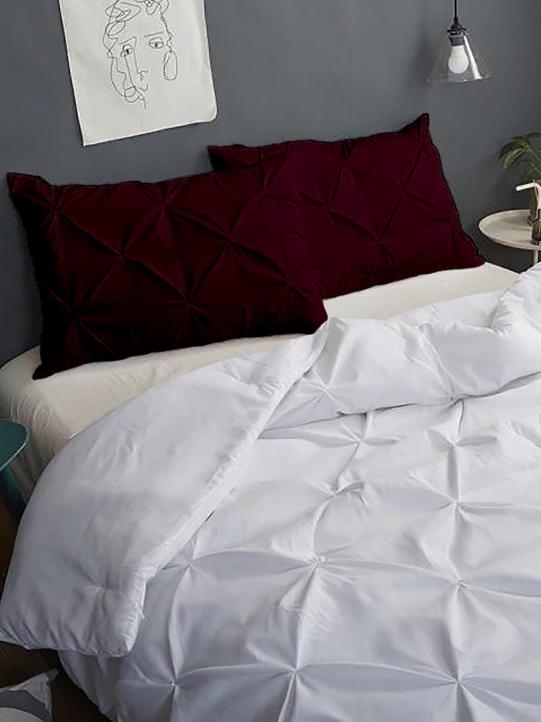 

Sleepino Purple 2 Pieces Solid Pure Cotton Rectangle Pillow Covers