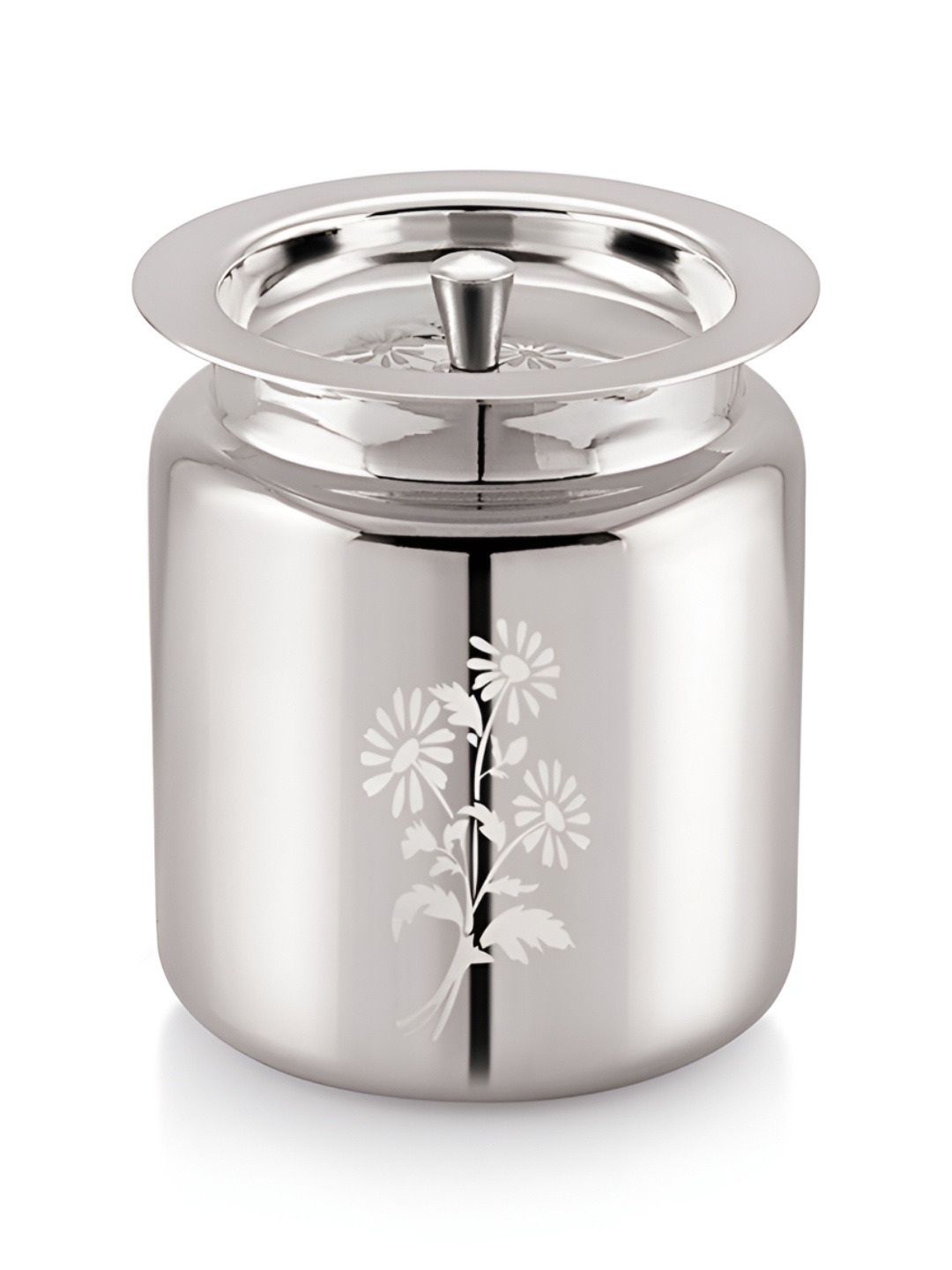 

MUKTI Silver-Toned Stainless Steel Dishwasher Safe Canister Container 300 ml