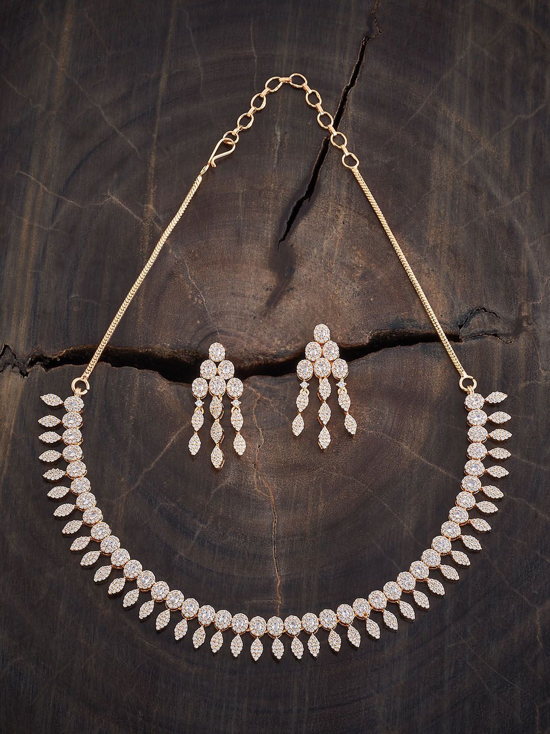 

Kushal's Fashion Jewellery Gold Plated Cubic Zirconia Stone Studded Jewellery Set