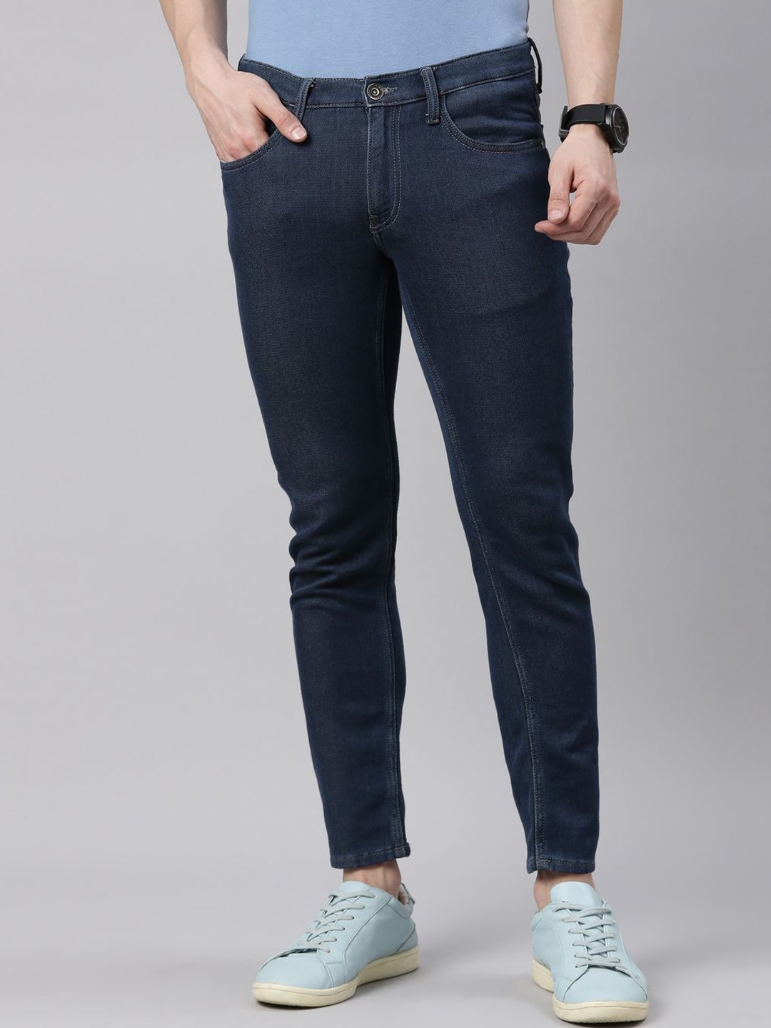 

American Bull Men Cotton Mid-Rise Jeans, Blue