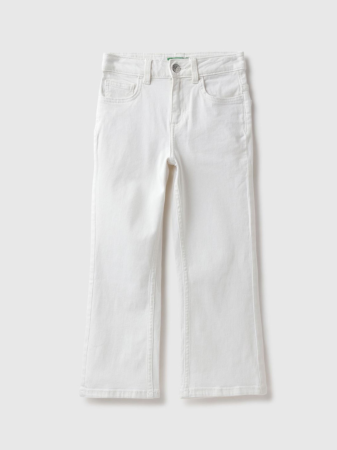 

United Colors of Benetton Girls Mid-Rise Wide Leg Jeans, White