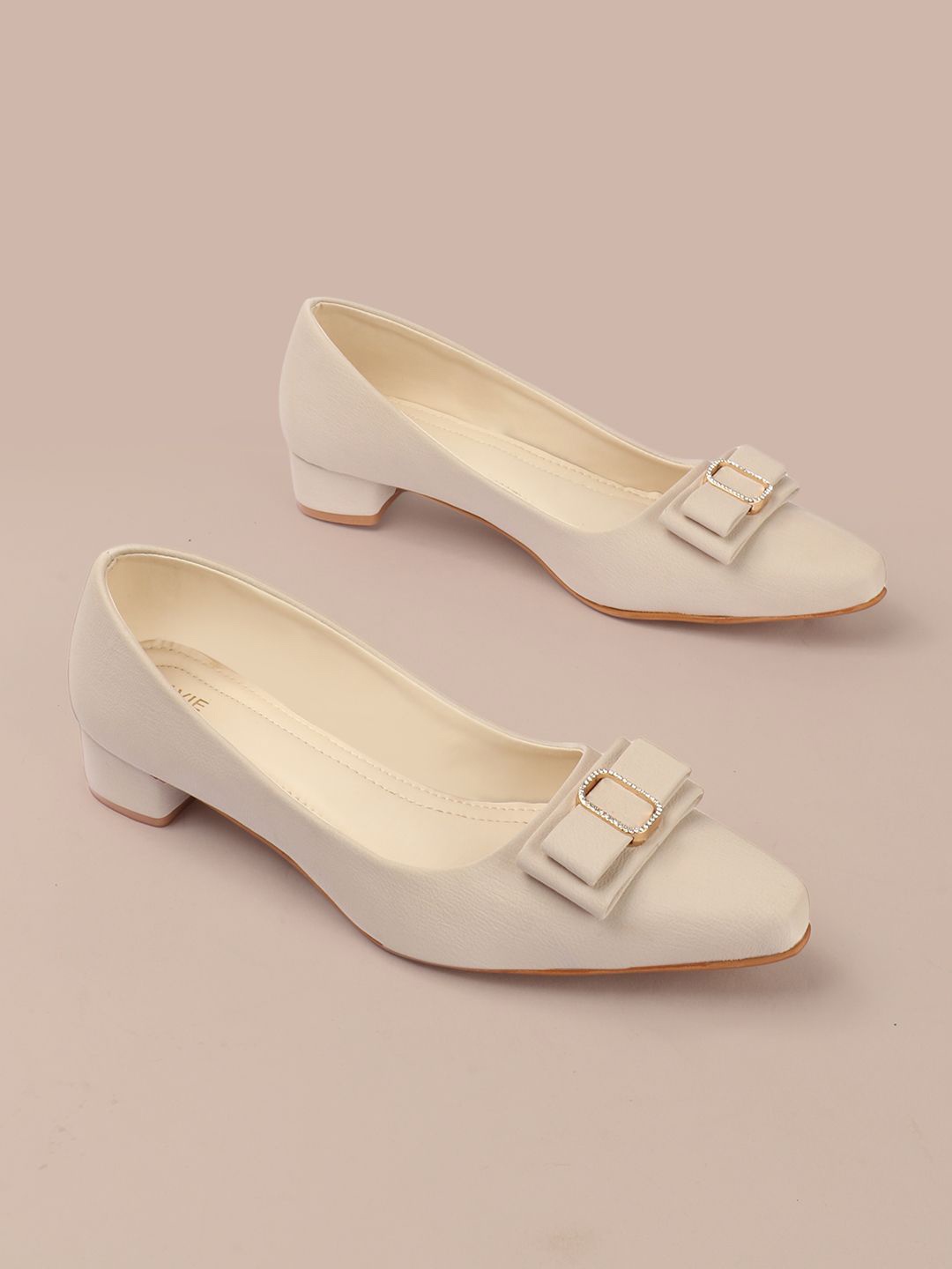 

Lavie Block Sandals with Buckles, Cream