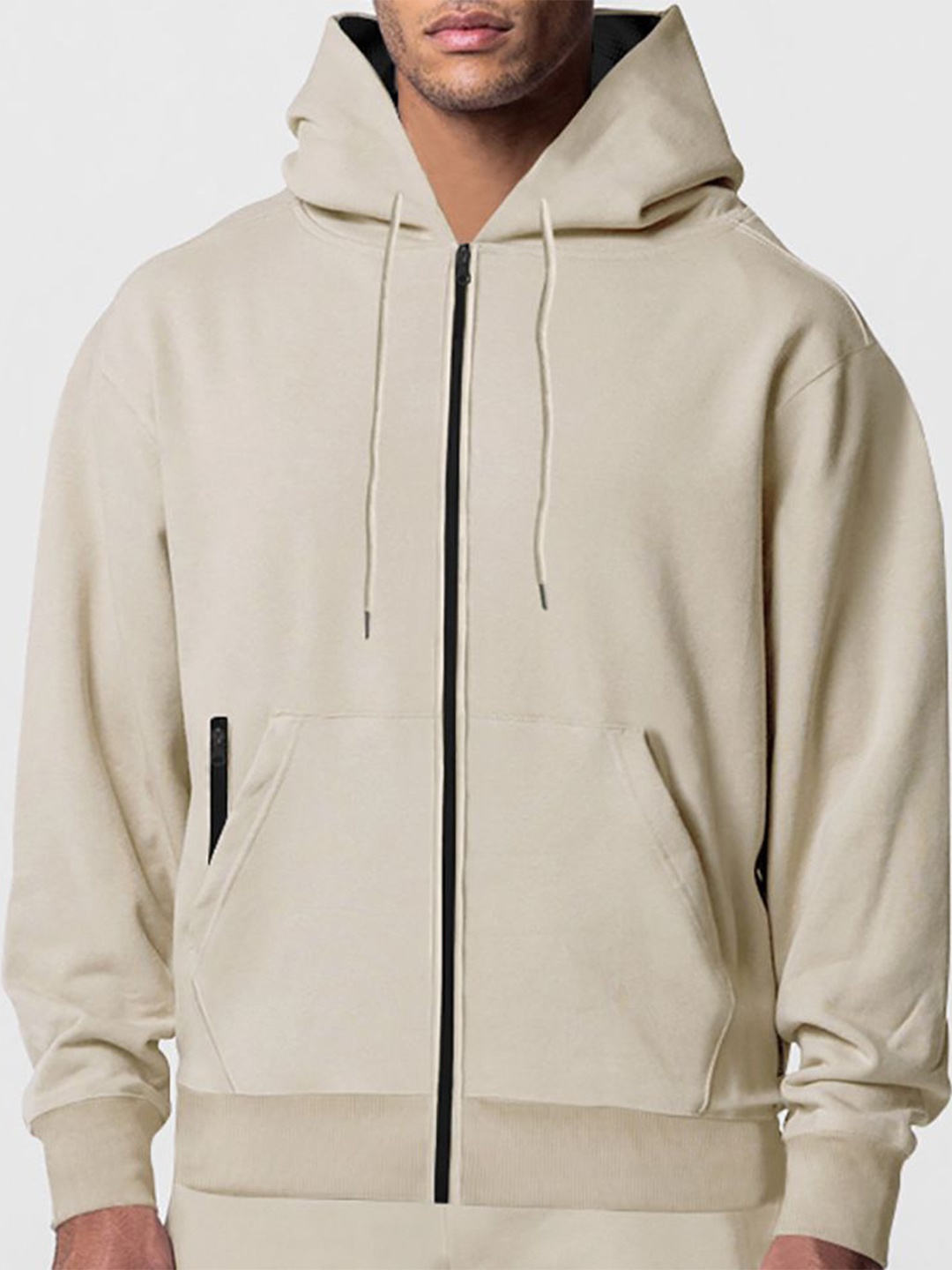 

StyleCast x Revolte Men Solid Hooded Sweatshirt, Khaki