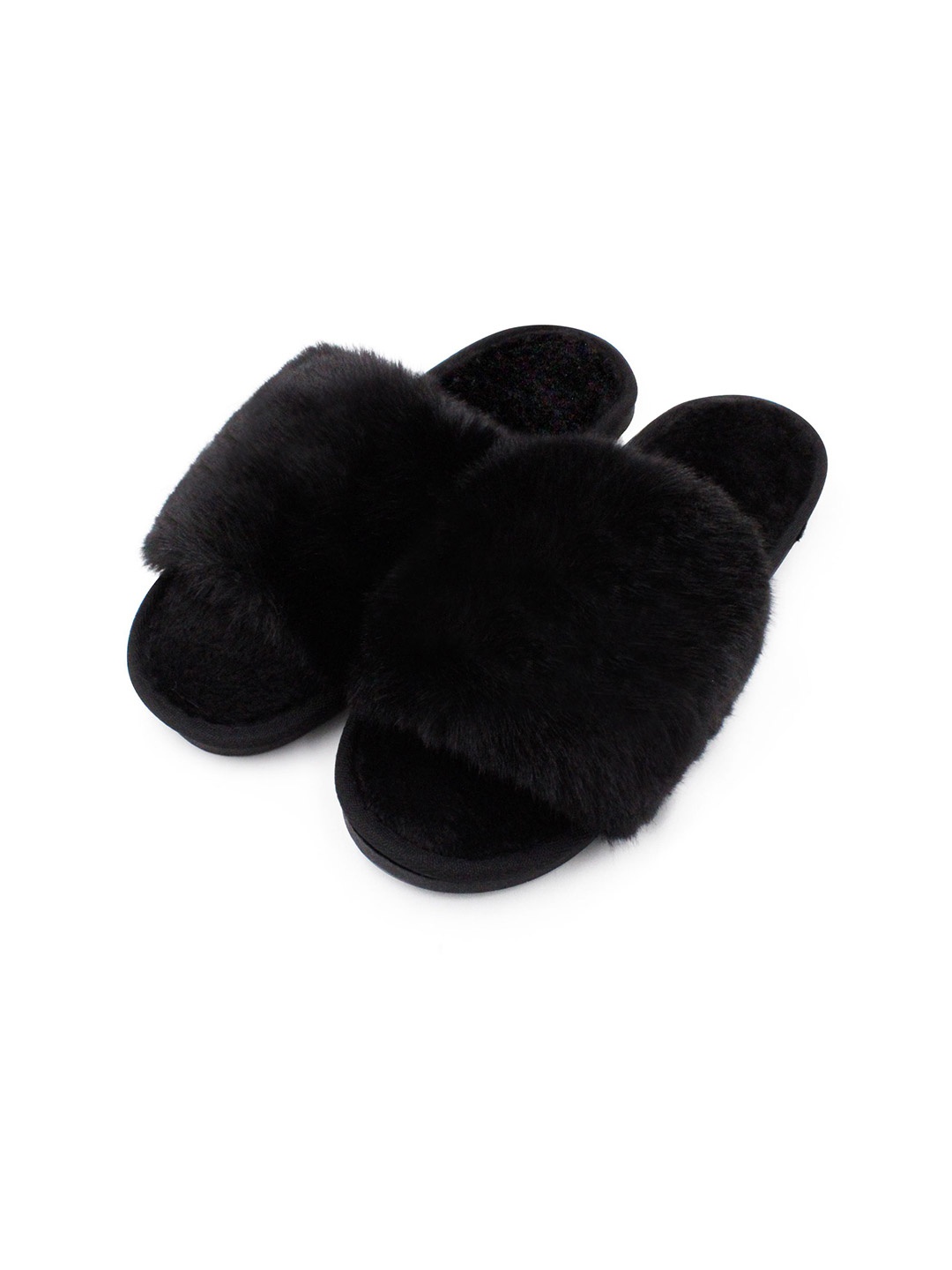 

JENNA Women Winter Room Slippers, Black