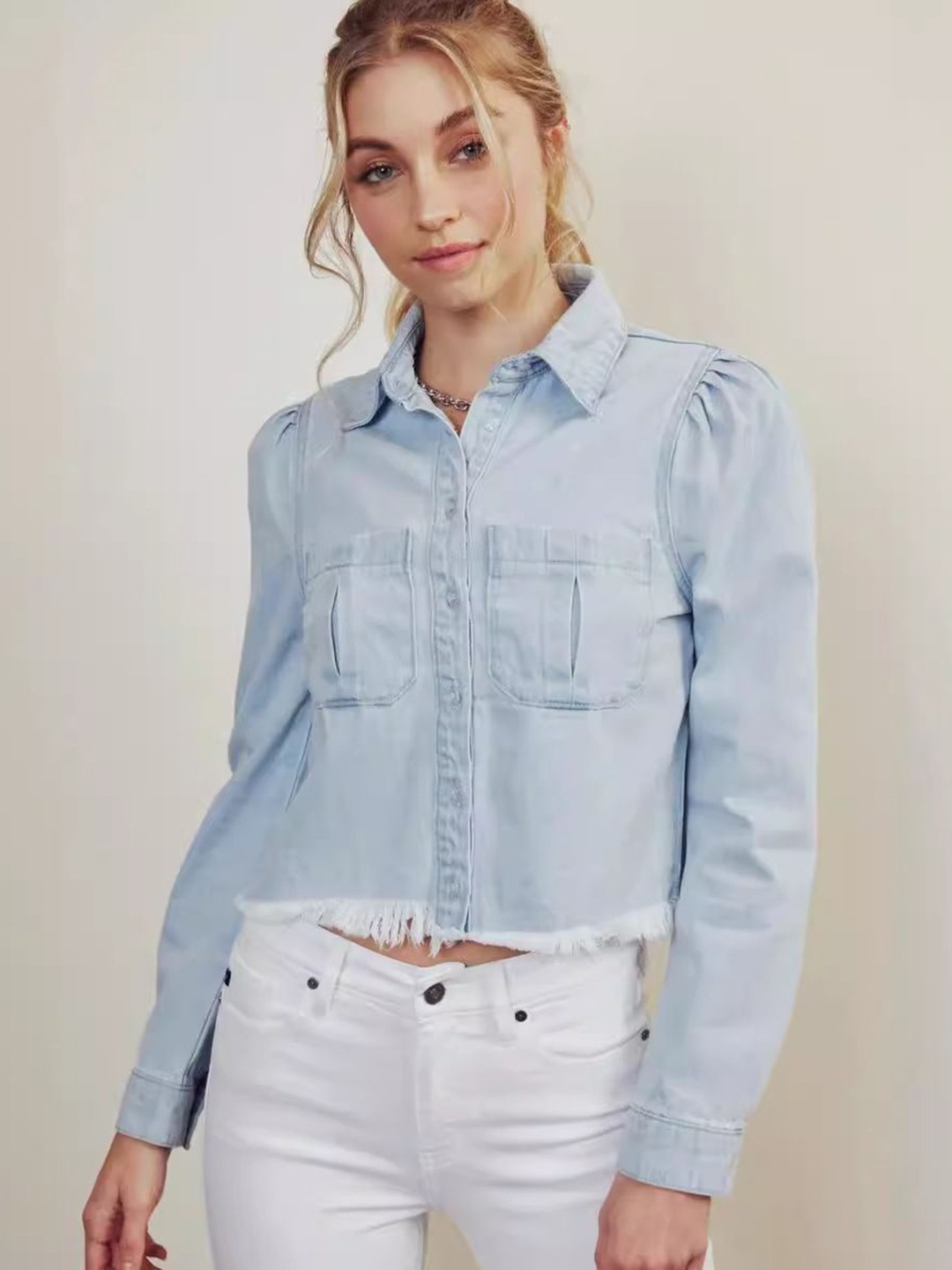 

StyleCast Women Crop Denim Jacket, Blue