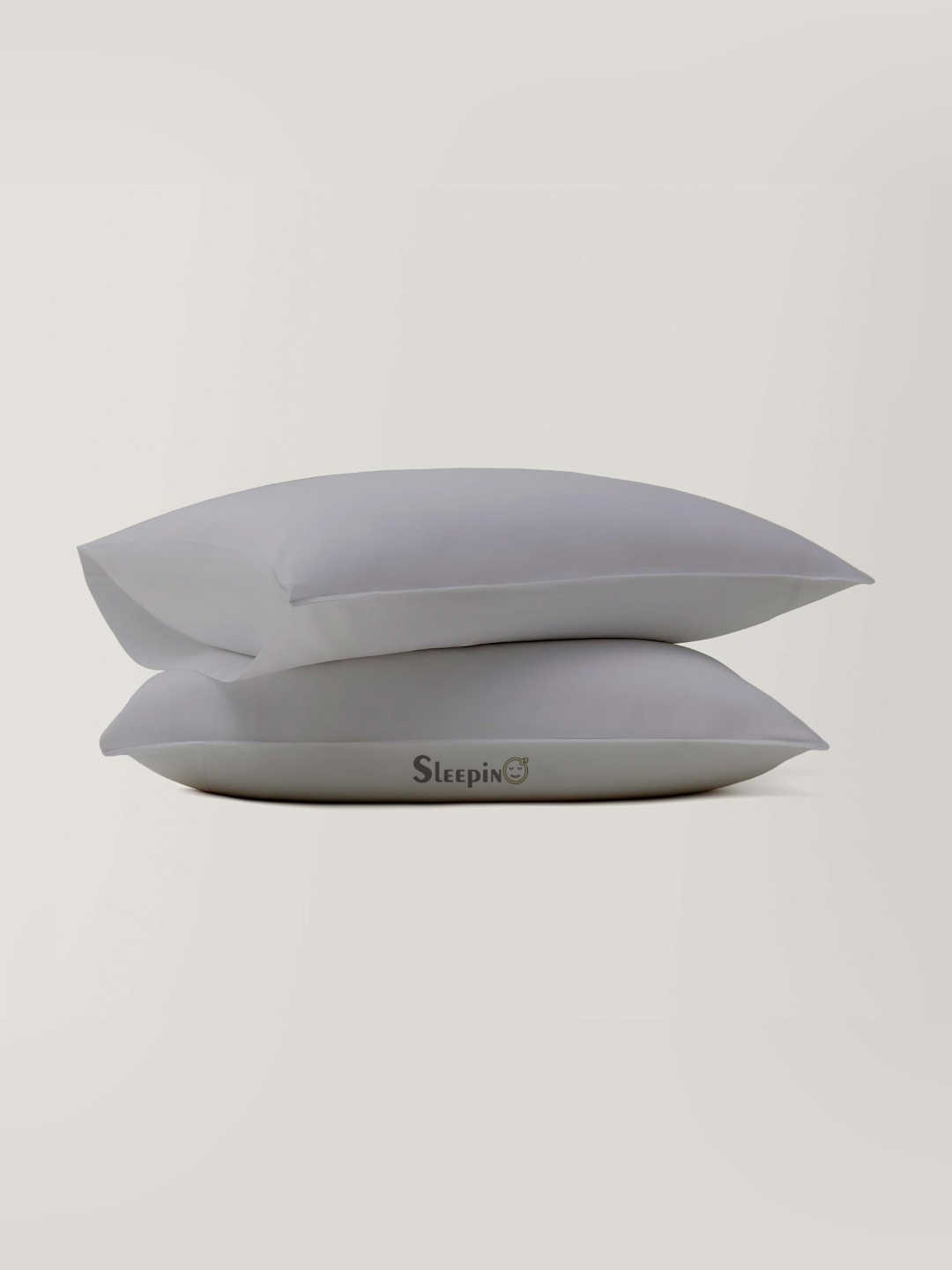 

Sleepino Silver-Toned 1 Pieces Solid Pure Cotton Rectangle Pillow Covers