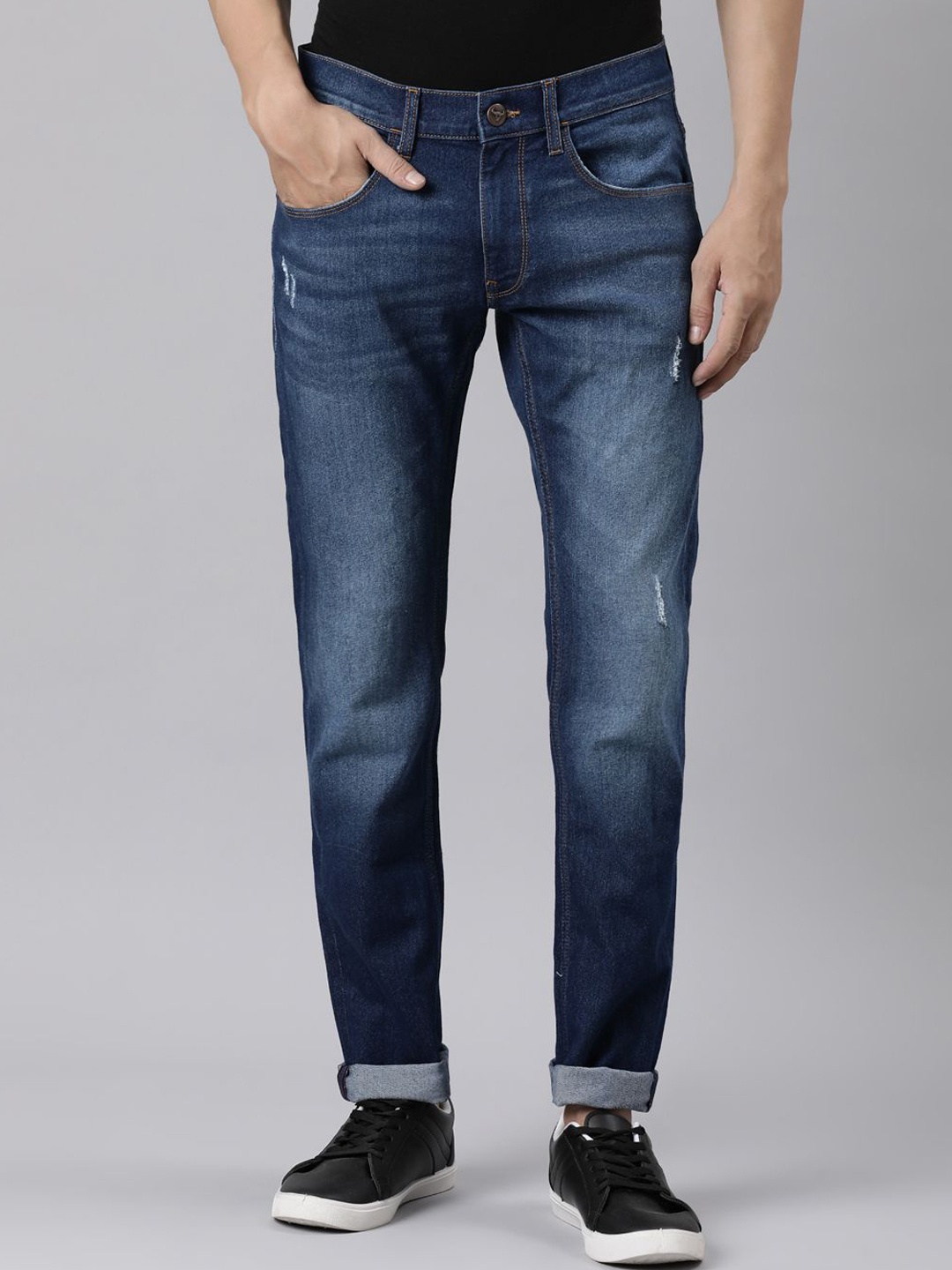

American Bull Men Mid-Rise Skinny Fit Stretchable Jeans, Blue