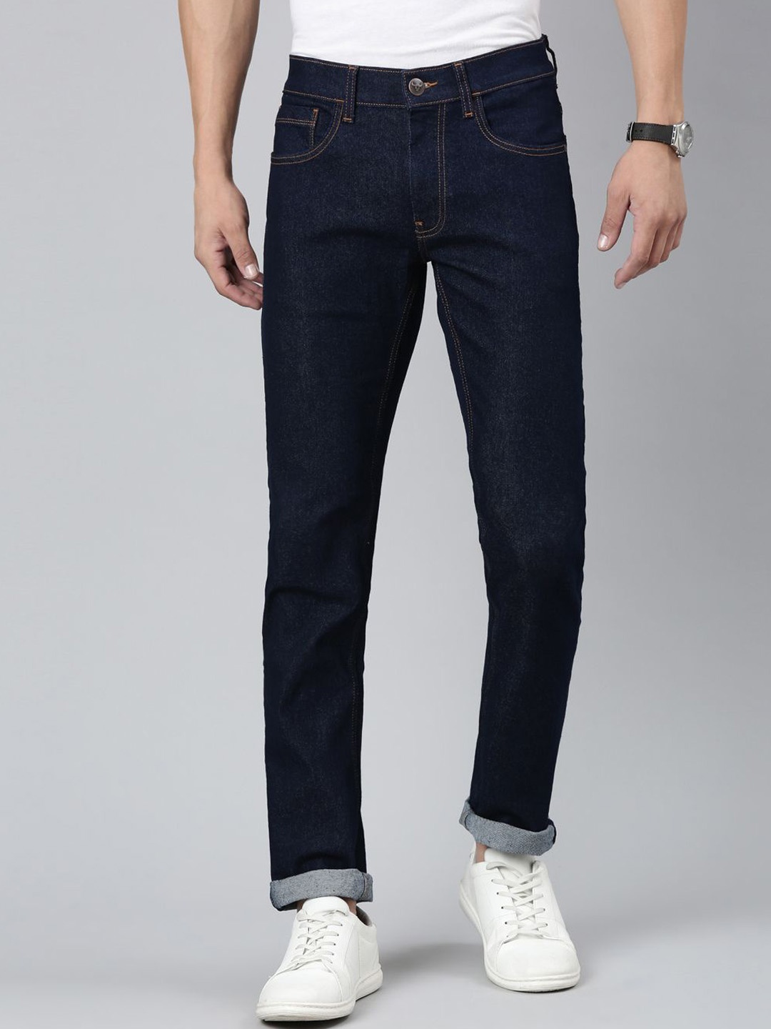 

American Bull Men Slim Fit Stretchable Jeans, Blue