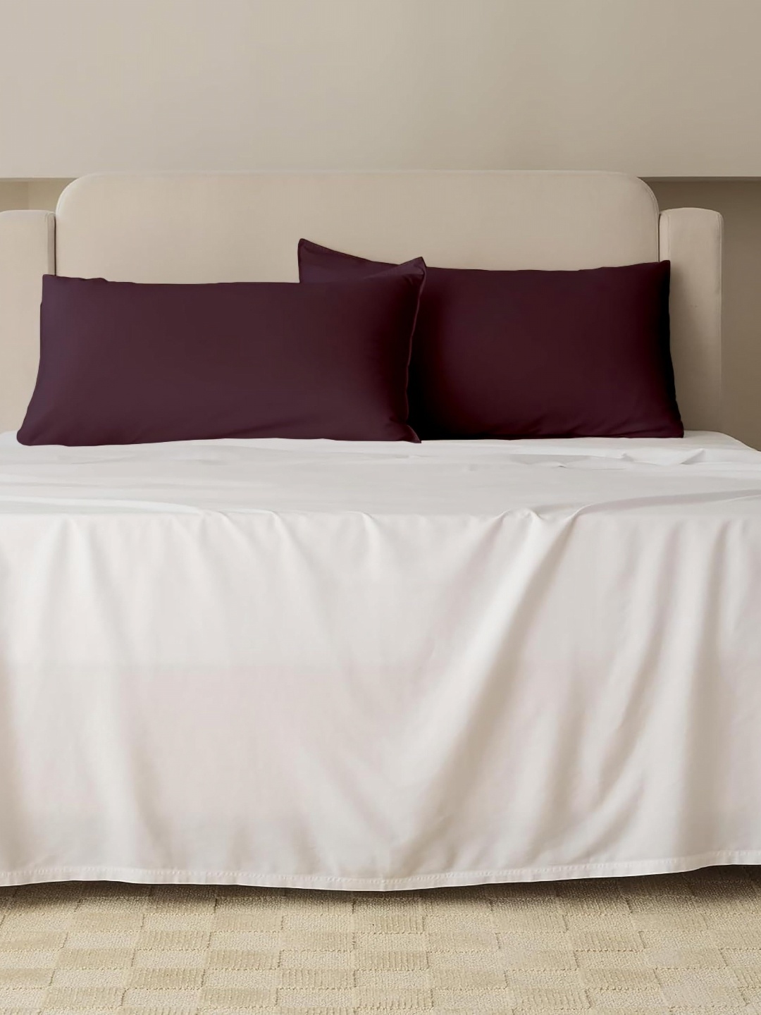 

Sleepino Violet 2 Pieces Solid Pure Cotton Rectangle Pillow Covers