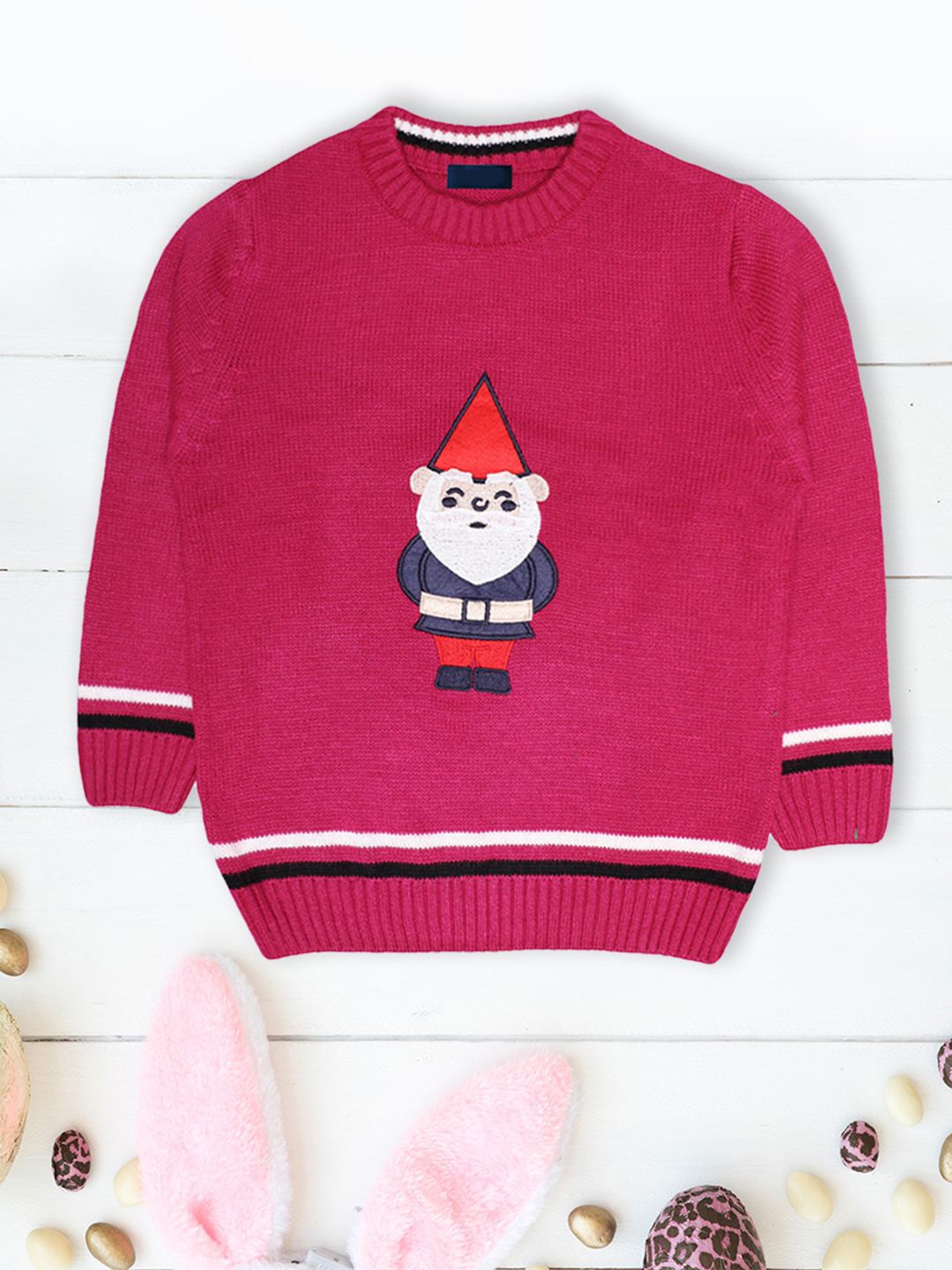 

CHKOKKO Boys Printed Woollen Winter Pullover, Magenta
