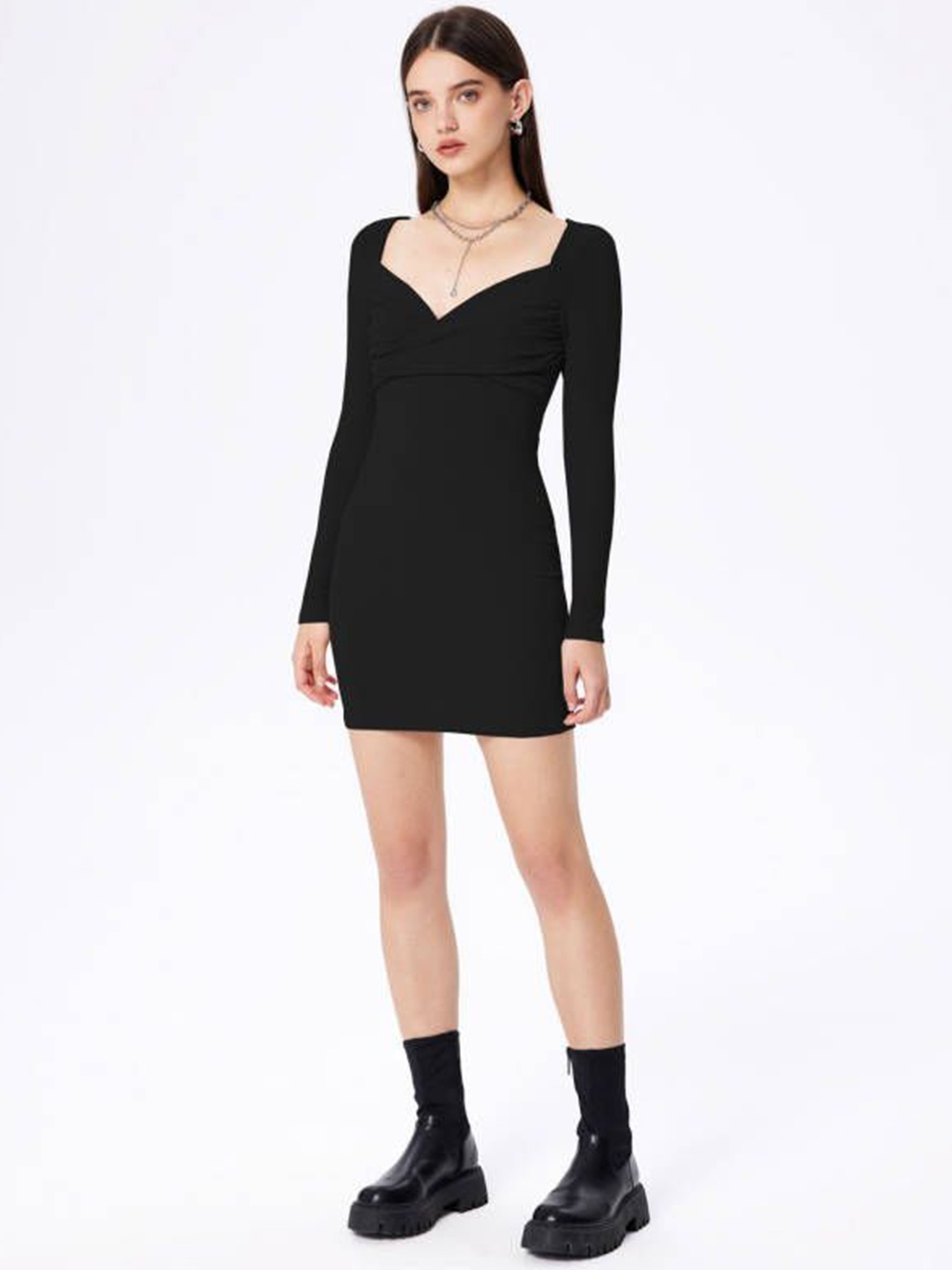 

HERE&NOW Women Bodycon Mini Dress, Black