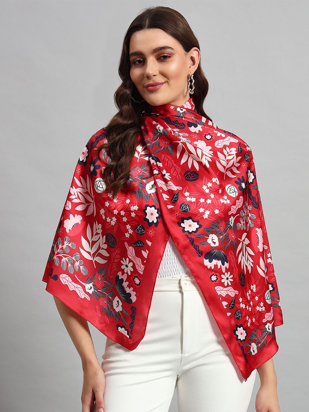 

Ravaiyaa Women Printed Scarf, Red