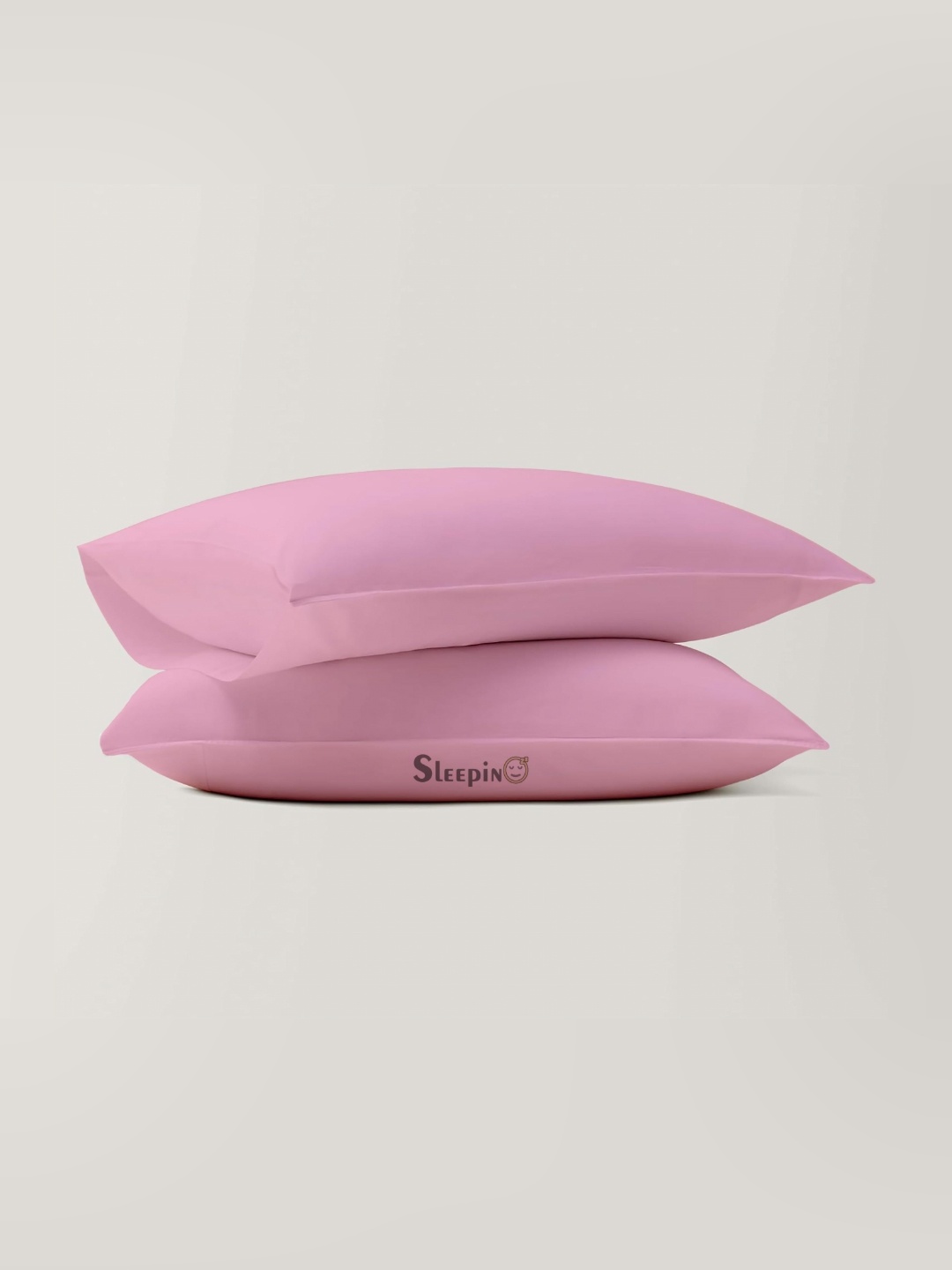 

Sleepino Pink 2 Pieces Solid Pure Cotton Rectangle Pillow Covers