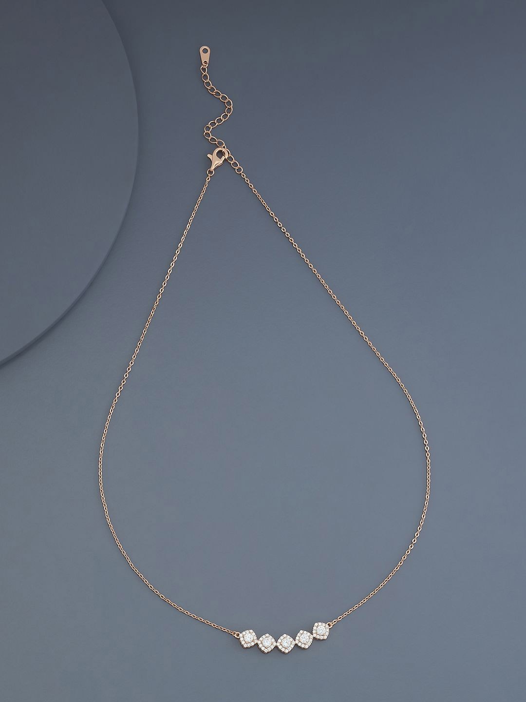 

Kushal's Fashion Jewellery Rose Gold-Plated Cubic Zirconia Statement Necklace