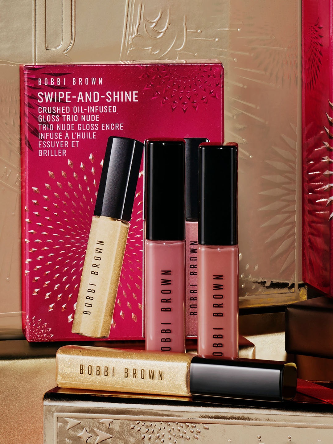 

Bobbi Brown Set Of 3 Shimmer & Shine Crushed Oil-Infused Lip Gloss - Nude - 4ml each