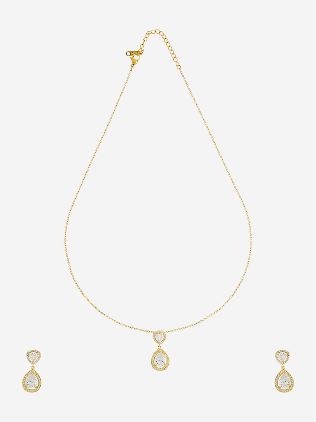 

Kushal's Fashion Jewellery Gold-Plated Cubic Zirconia Stone-Studded Jewellery Set