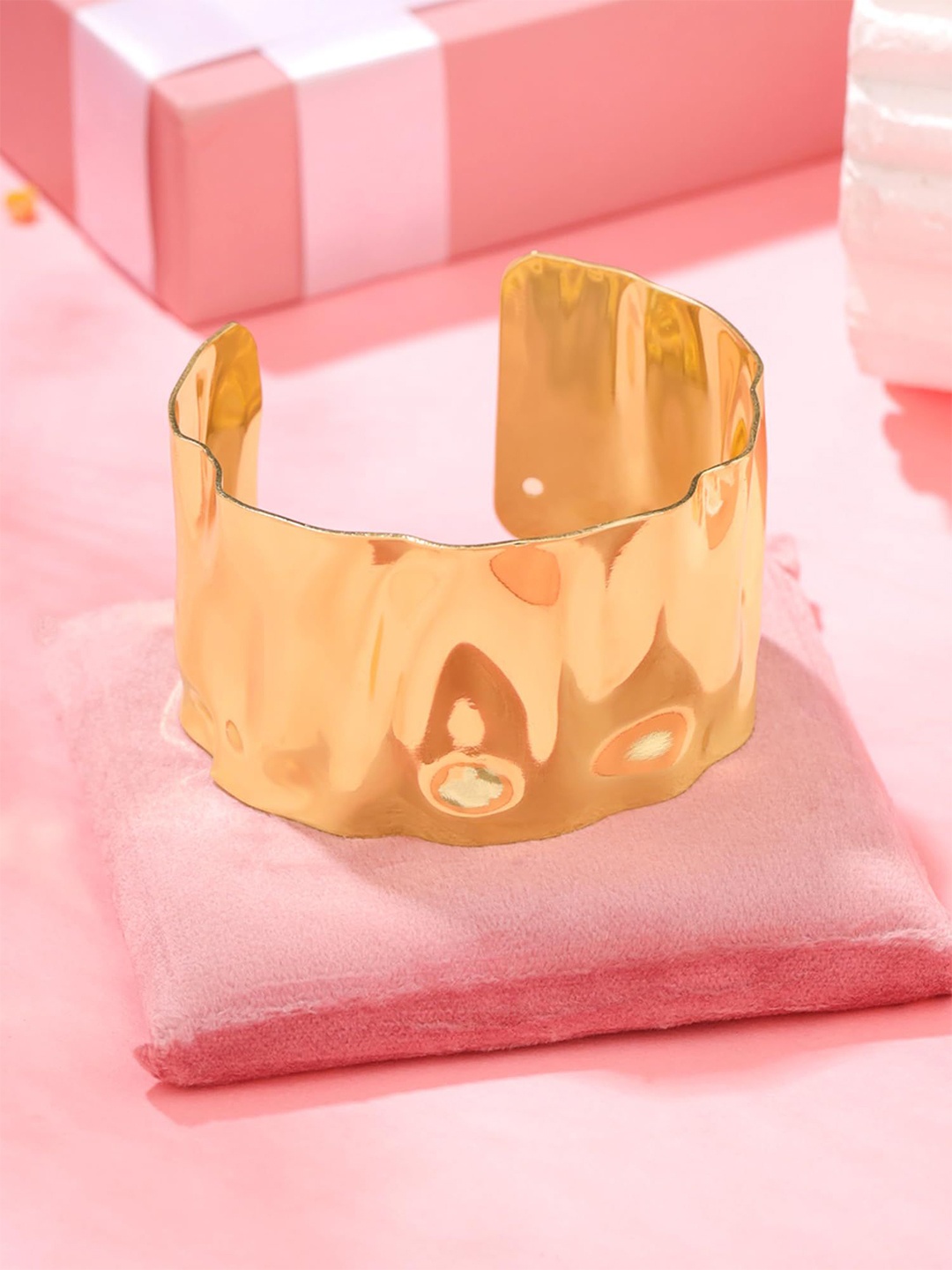 

Yellow Chimes Gold-Plated Kada Bracelet