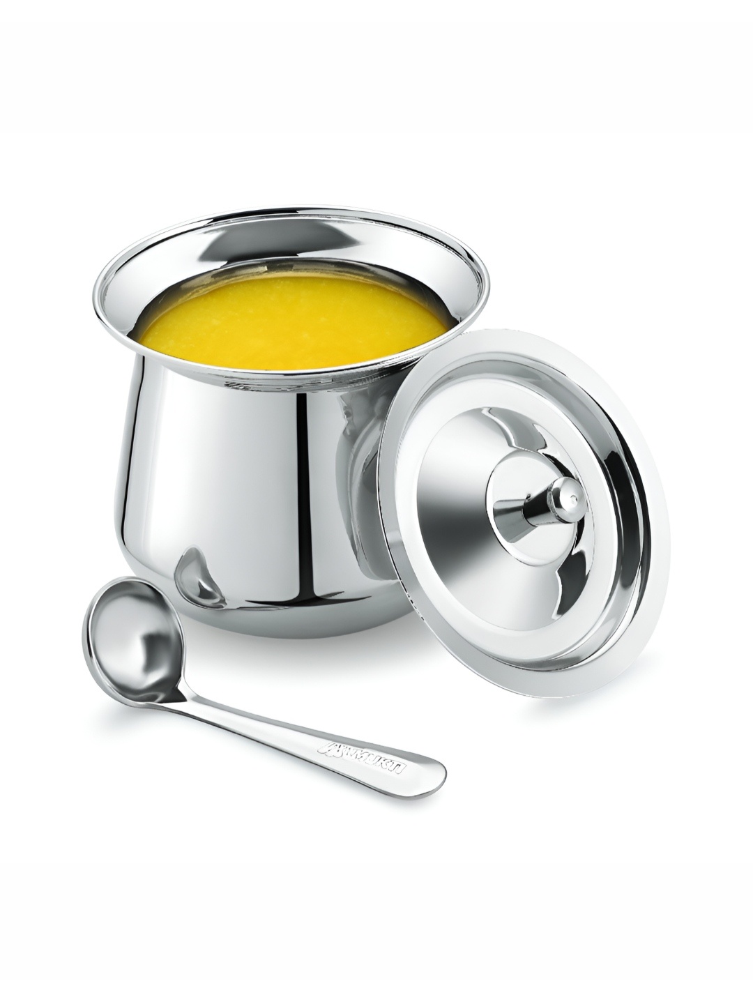 

MUKTI Silver-Toned Stainless Steel Dishwasher Safe Canister Container 250ml