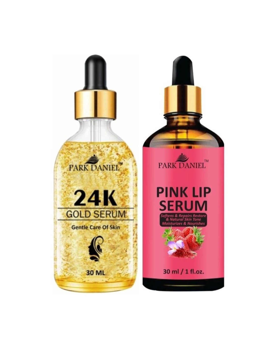 

Park Daniel Set Of 2 24K Gold Face Serum & Pink Lip Serum - 30 ml Each, Multi