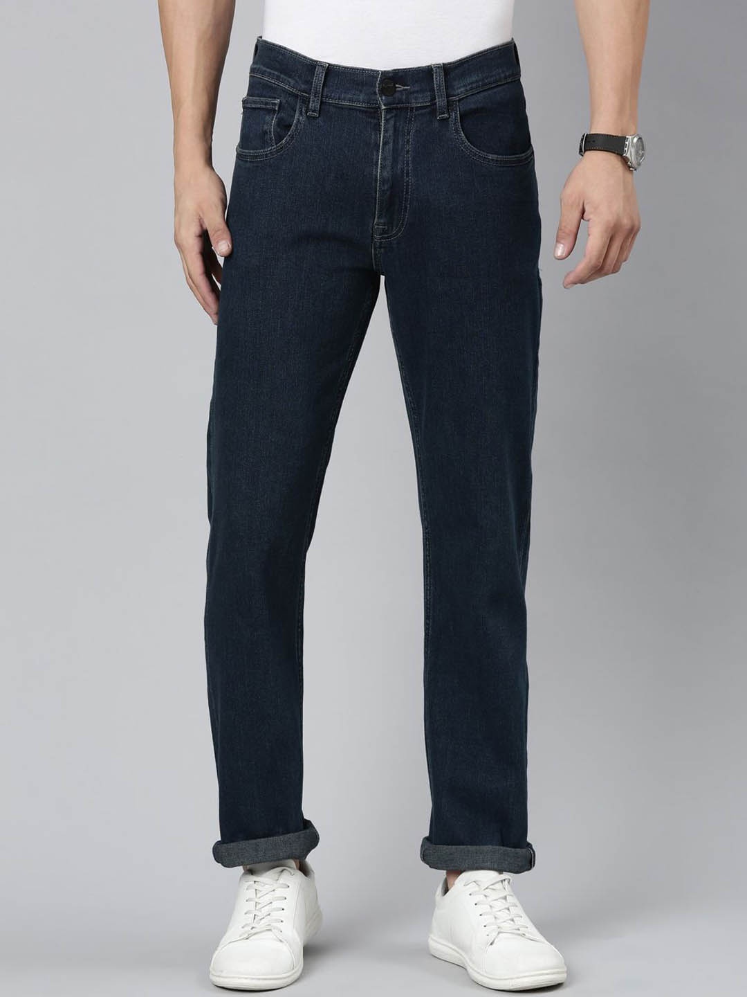 

American Bull Men Regular Fit Stretchable Jeans, Blue