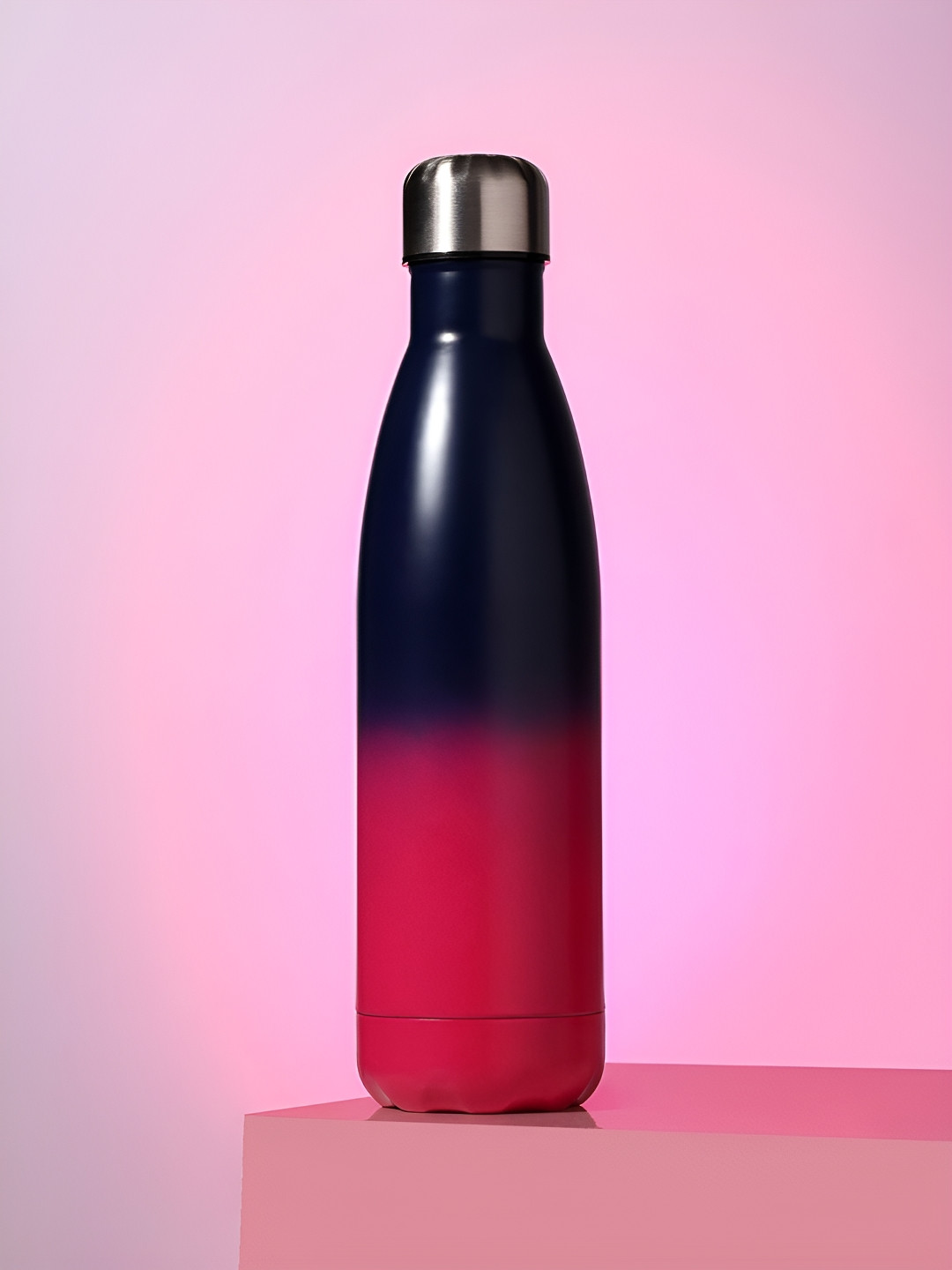 

Bonhomie Blue & Pink Stainless Steel Colourblocked Water Bottle 500ml