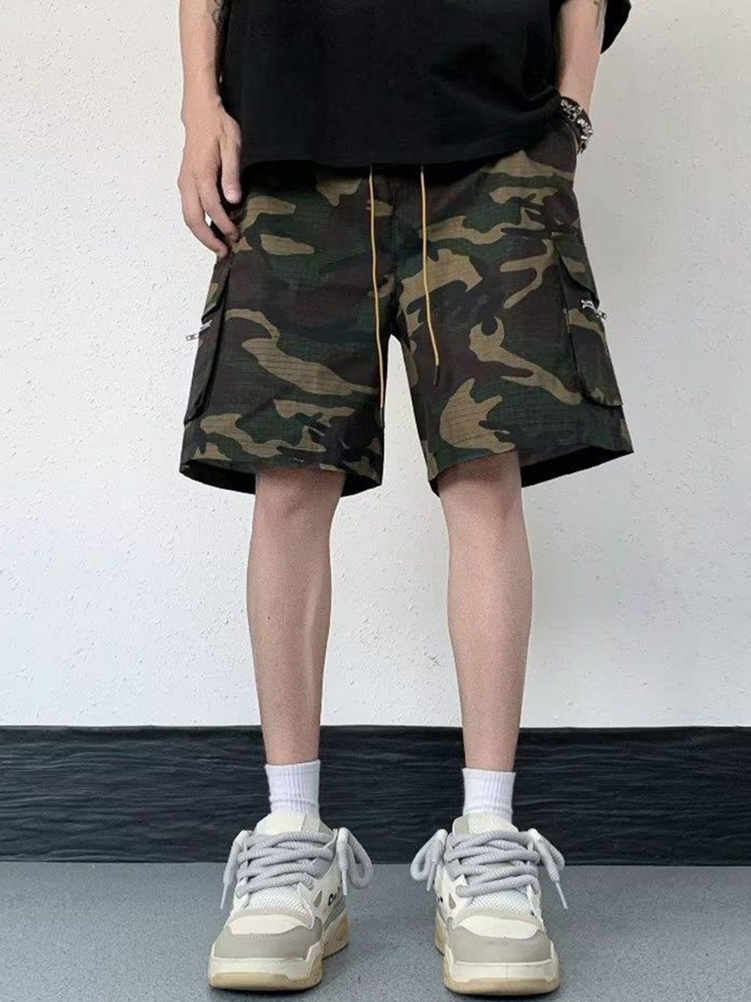 

StyleCast x Revolte Men Camouflage Printed Shorts, Green