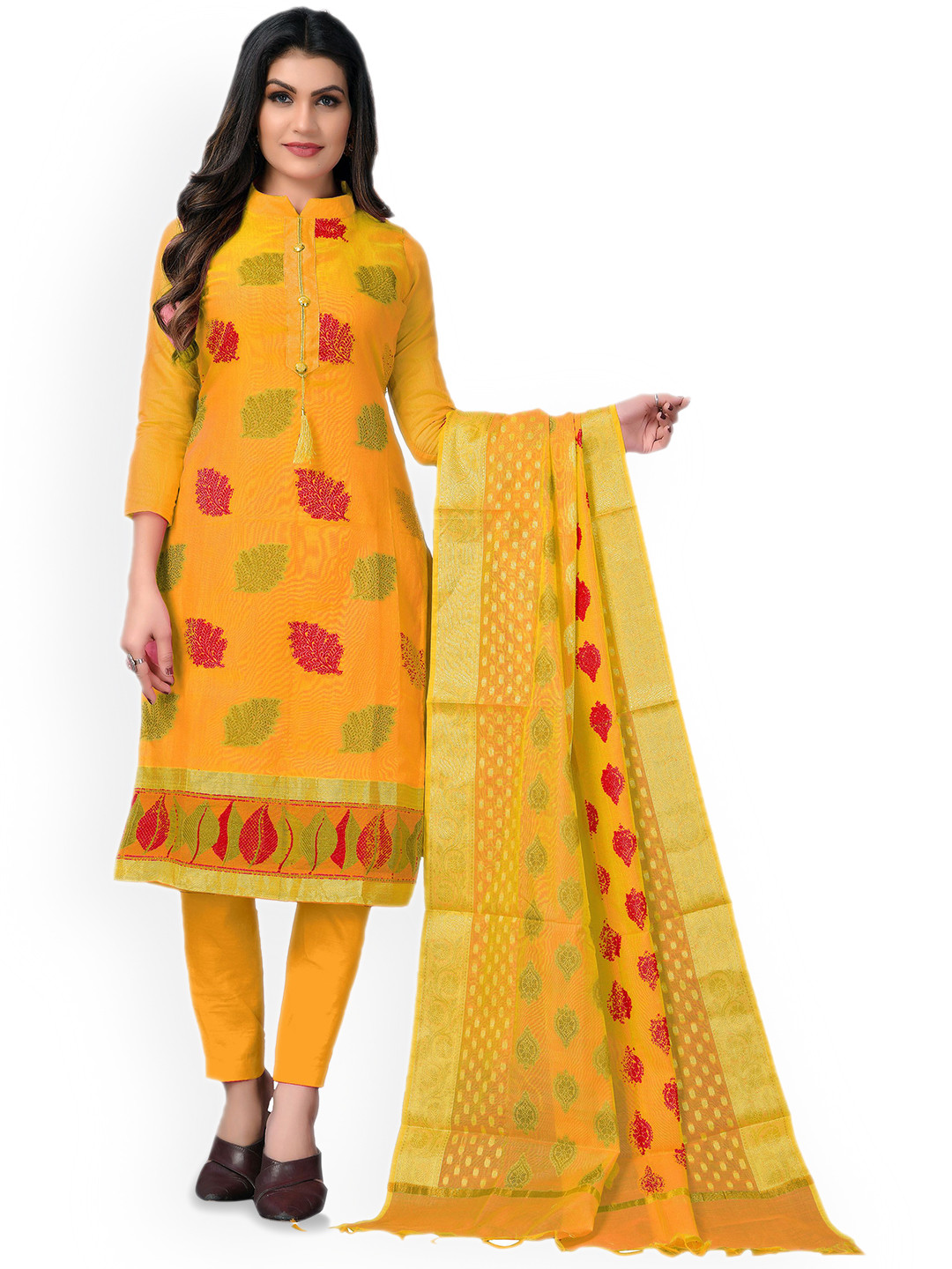 

Maroosh Ethnic Motifs Woven Design Unstitched Dress Material, Yellow