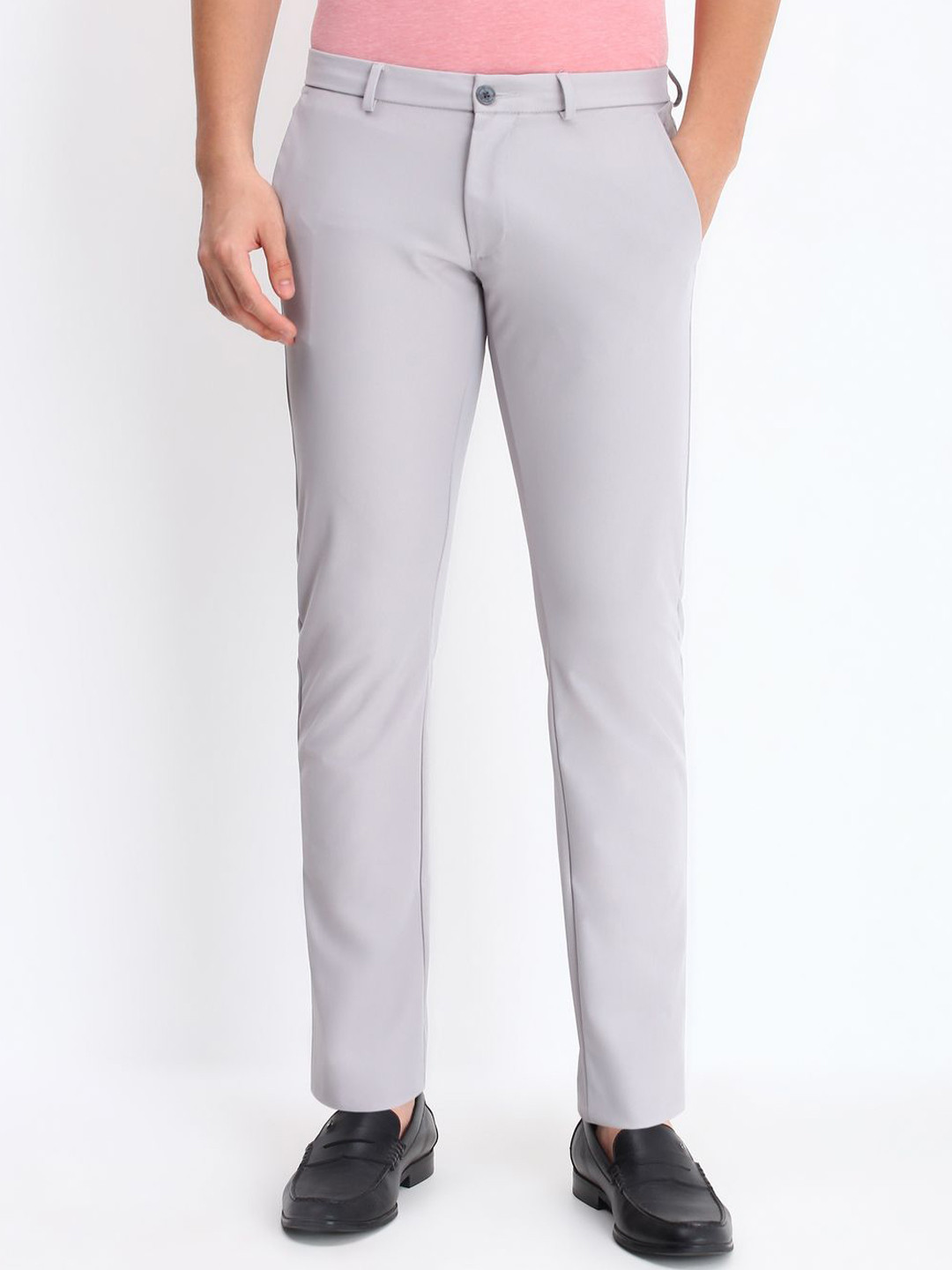 

Allen Solly Men Mid-Rise Slim Fit Trousers, Grey