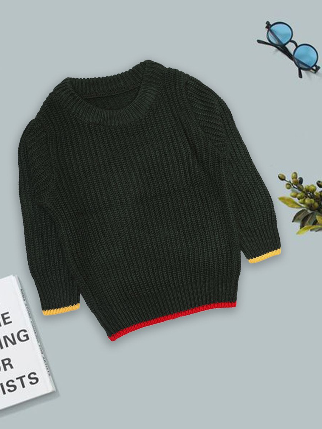 

CHKOKKO Boys Cable Knit Woollen Winter Pullover, Black