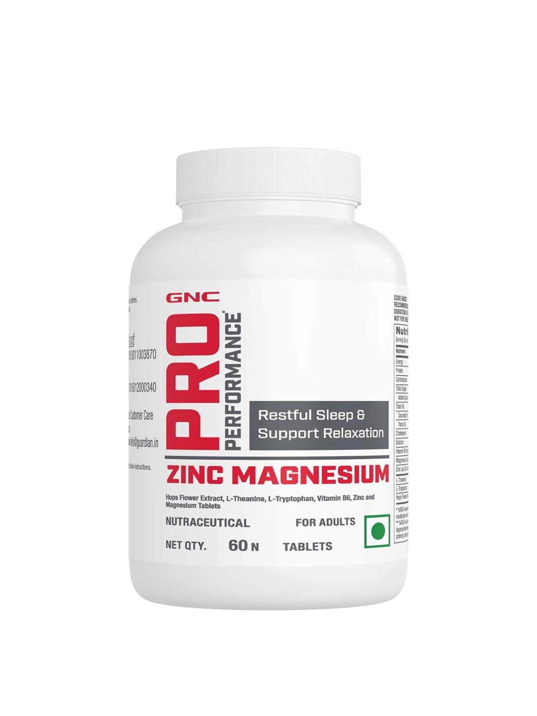 

GNC Pro Performance Zinc Magnesium Amino Complex - 60 N Tablets, White