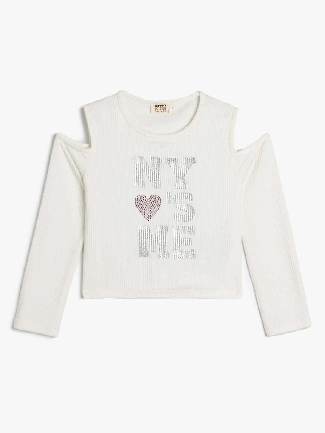 

Koton Girls Typography Printed Round Neck T-shirt, White