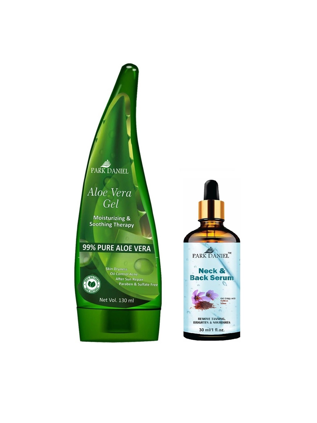 

Park Daniel Set of Aloe Vera Gel 130ml & Neck & Back Serum 30ml, Green