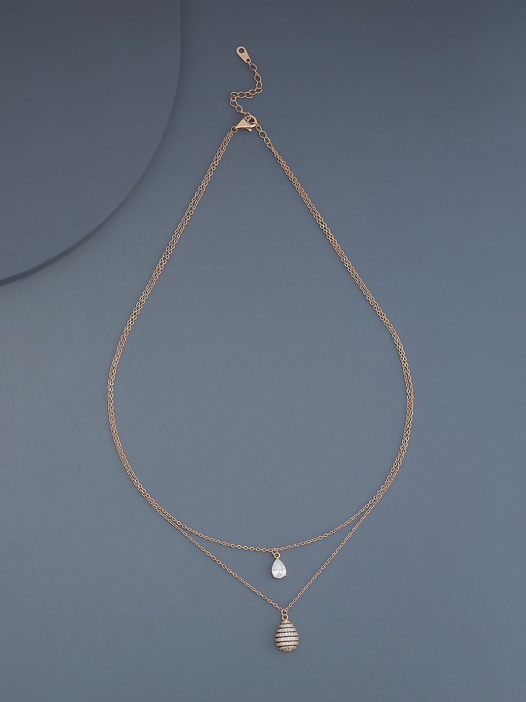 

Kushal's Fashion Jewellery Rose Gold-Plated Cubic Zirconia Statement Necklace, White