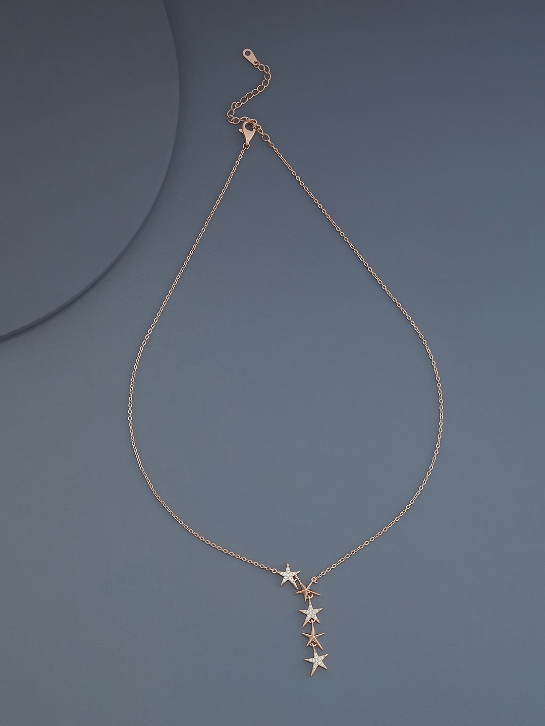 

Kushal's Fashion Jewellery Rose Gold-Plated Cubic Zirconia Stone Studded Trendy Necklace