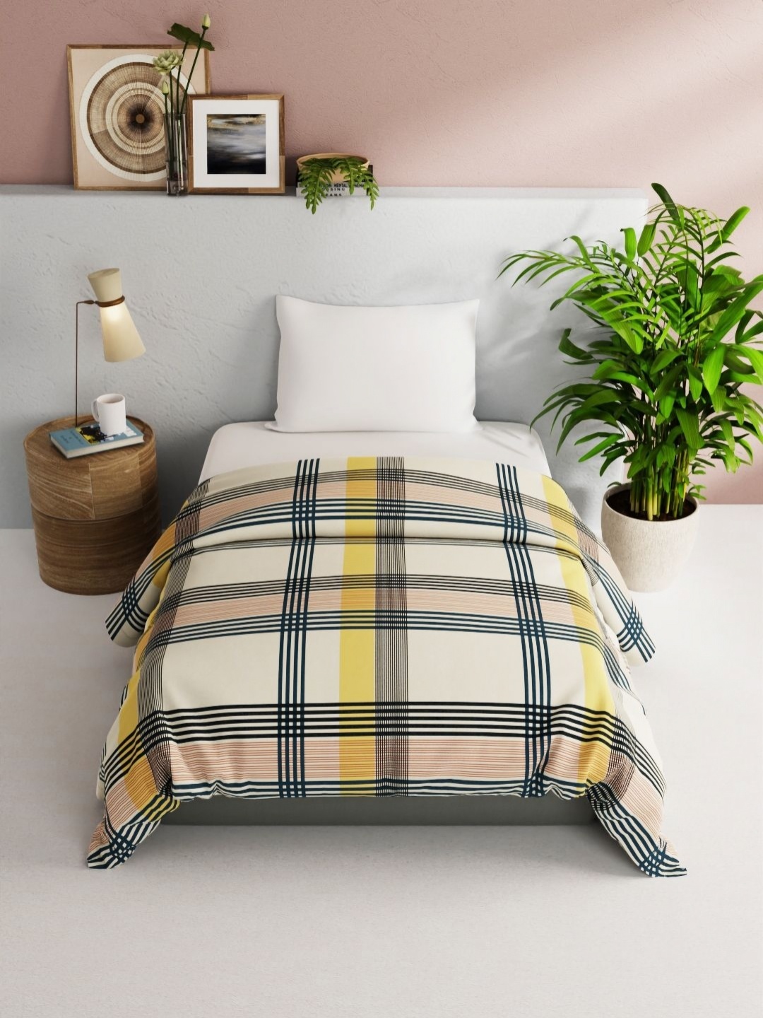 

BIANCA Yellow & Black Striped AC Room Pure Cotton 150 GSM Single Bed Comforter