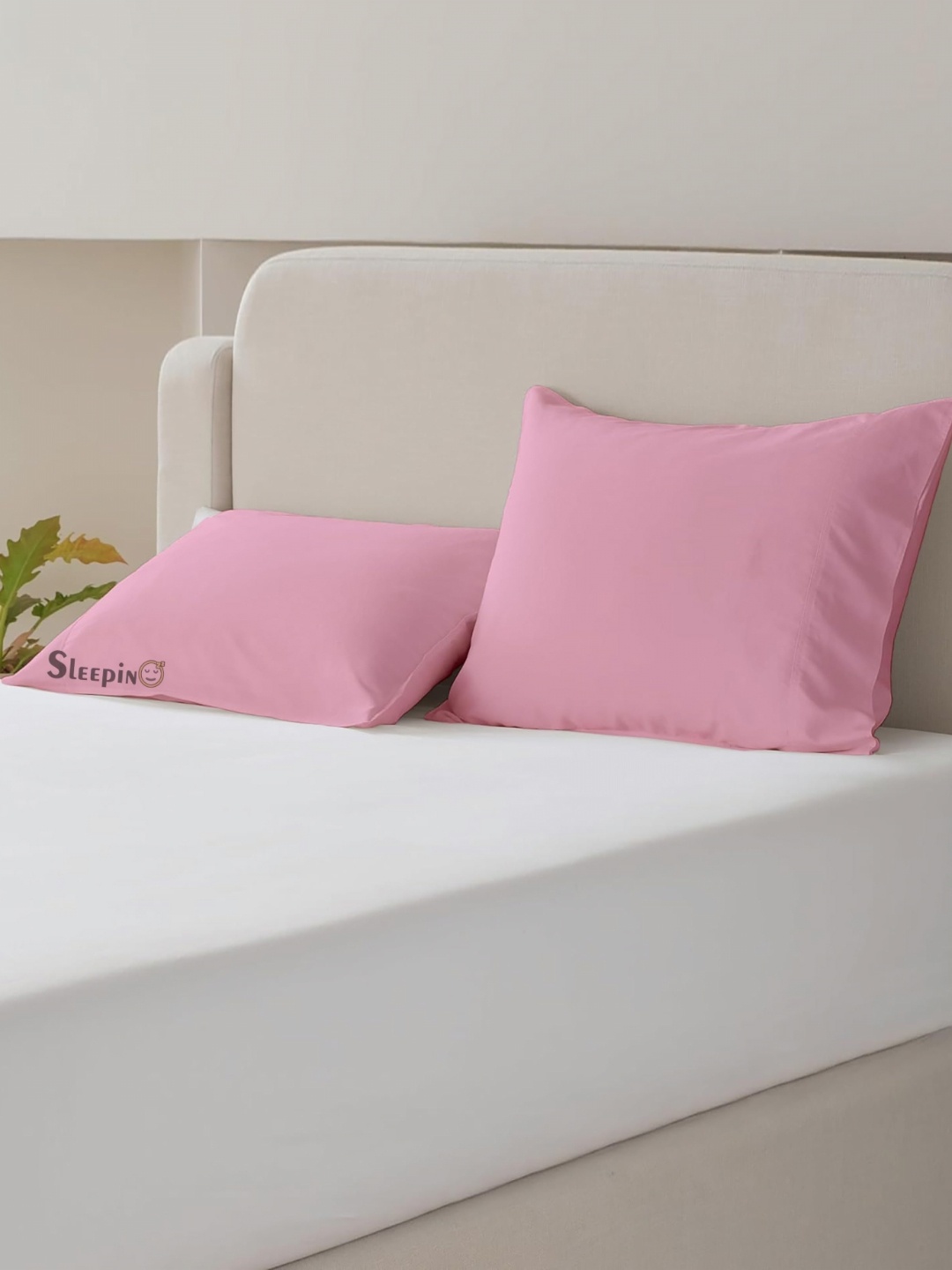 

Sleepino Pink 8 Pieces Solid Pure Cotton Rectangle Pillow Covers