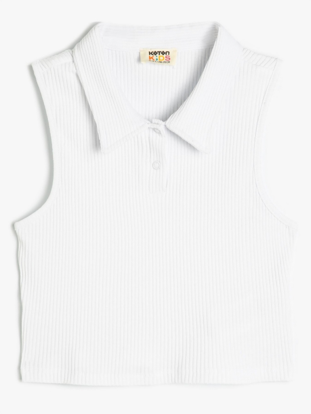 

Koton Girls V-Neck Extended Sleeves Pockets T-shirt, White