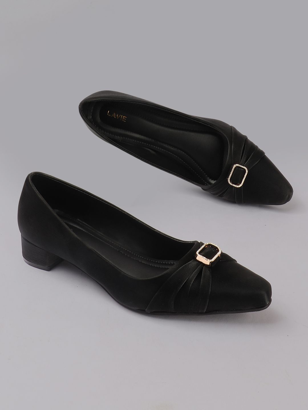 

Lavie Block Sandals with Buckles, Black