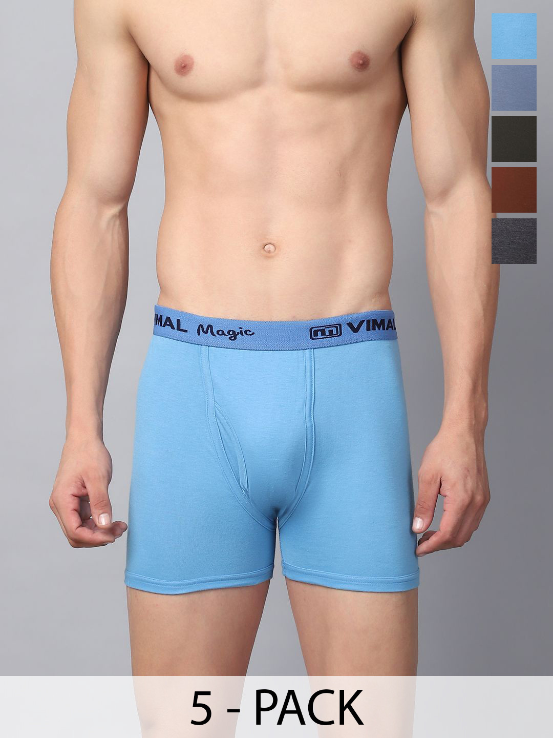 

VIMAL JONNEY Pack of 5 Cotton Assorted Trunks MAGIC_RED_J.._05
