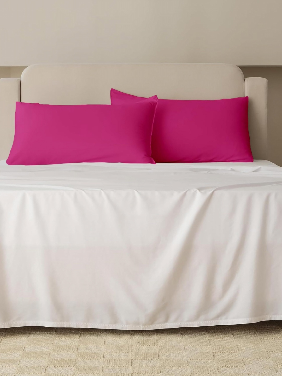 

Sleepino Pink 2 Pieces Solid Pure Cotton Rectangle Pillow Covers