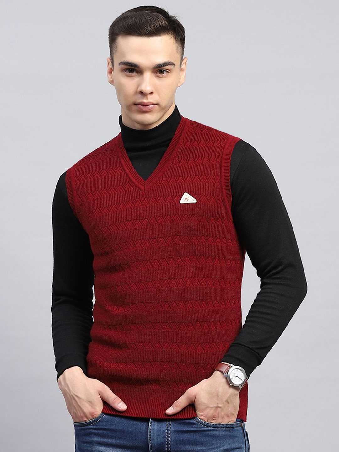 

Monte Carlo Men Woollen Pullover, Maroon