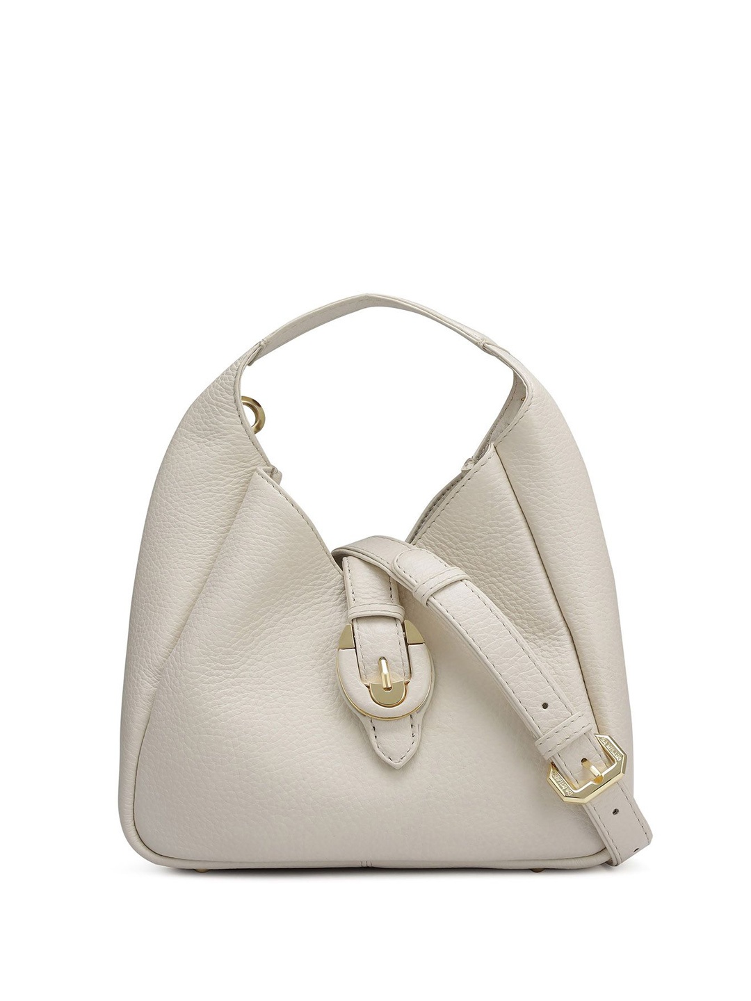 

Da Milano Women Textured Structured Leather Handheld Bag, White