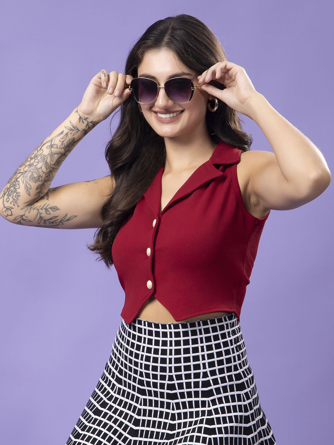 

Popwings Crop Top, Maroon